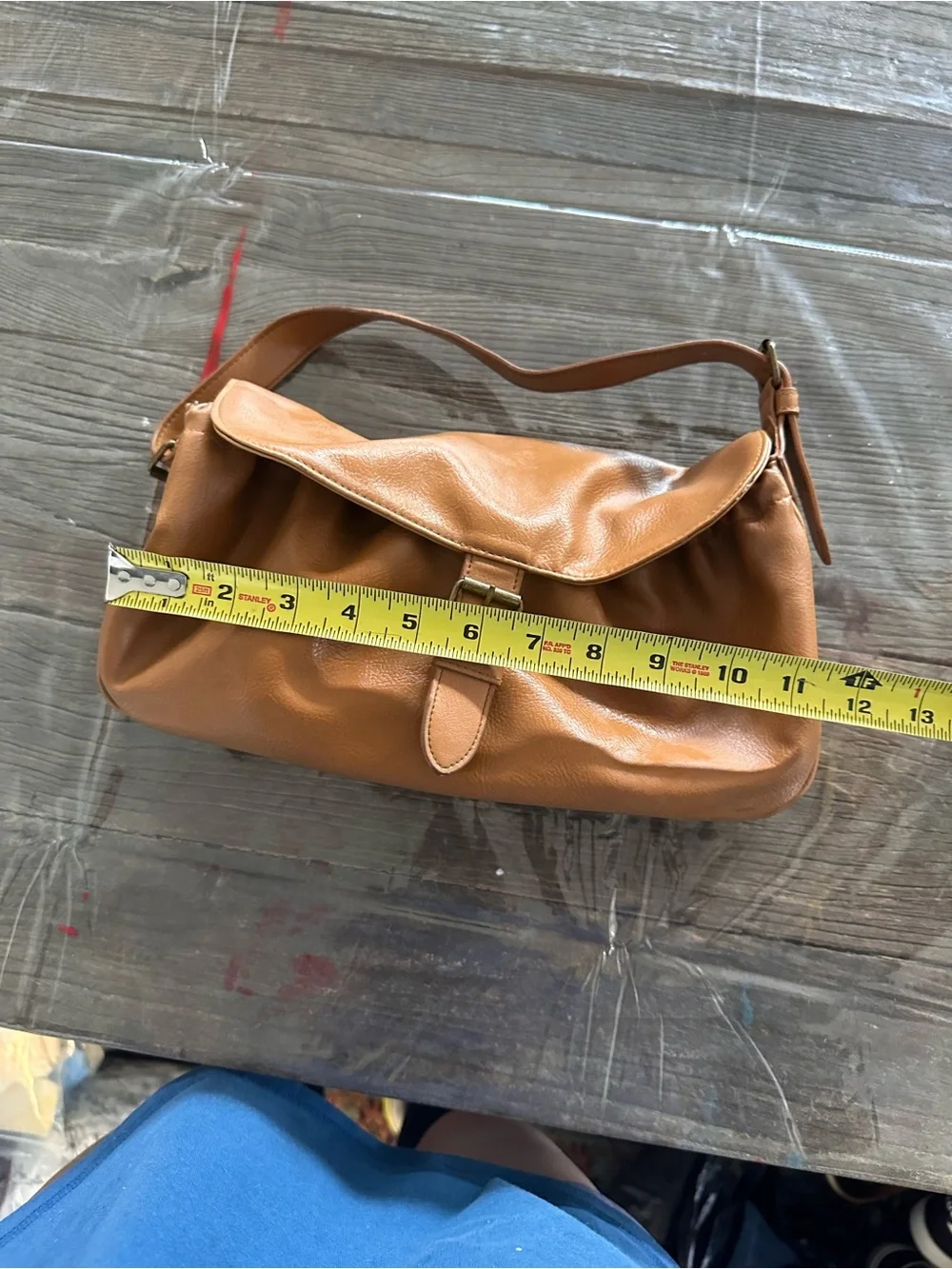 Enzo Angiolini Caramel Tan Leather Hobo Shoulder Bag
